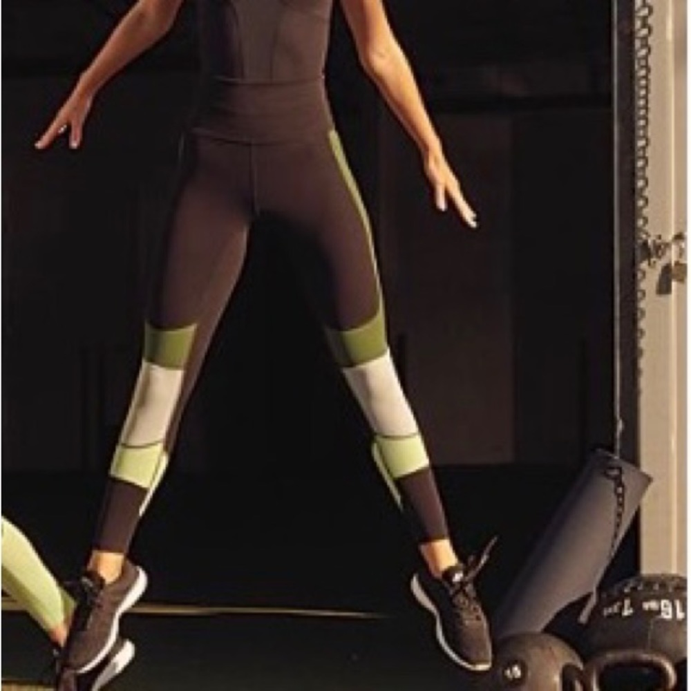 High-Rise 7/8 Topaz Colorblock Leggings by FP Movement
